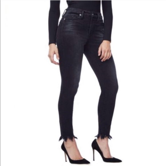 Good American Denim - Good American Good Waist Fray Hem Skinny Jeans